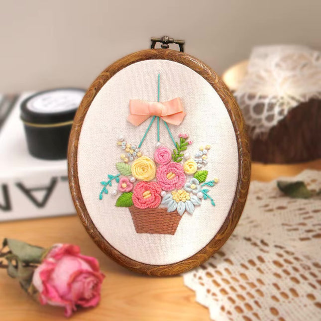 Handmade Embroidery DIY Material Kit Easy to Make Dream Rose Photo Frame Home Decoration Creative Gift