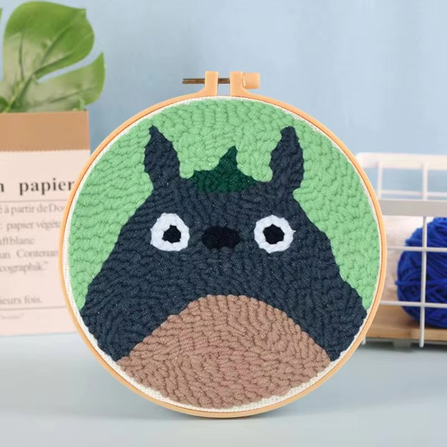 New Punch Needle Embroidery Kit with Yarn for Beginners Easy Embroidery DIY Needlework Wool Work Home Decor Custom Embroidery