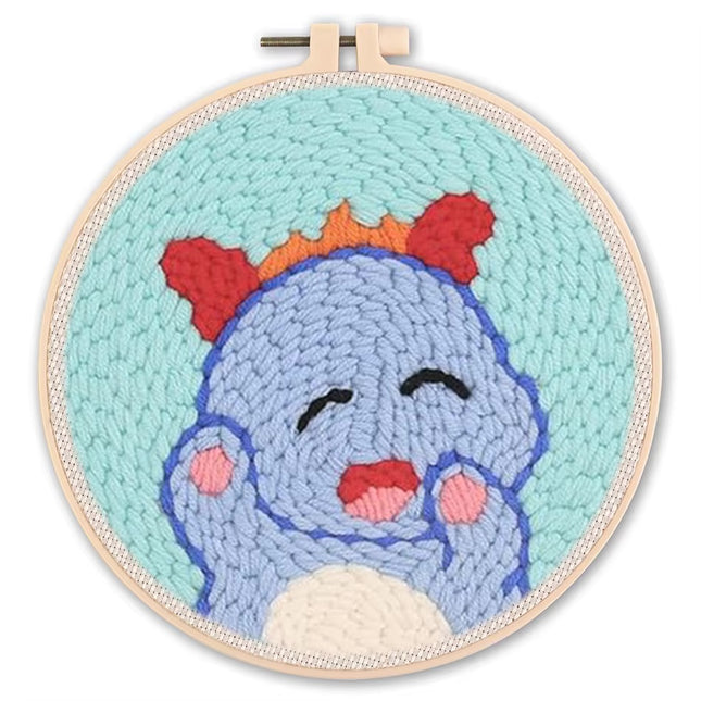 CHENISTORY Punch Needle Kits Adults Beginner DIY Cute and Unique Cartoon Animal Hoop Embroidery Set for Beginners Perfect Gifts