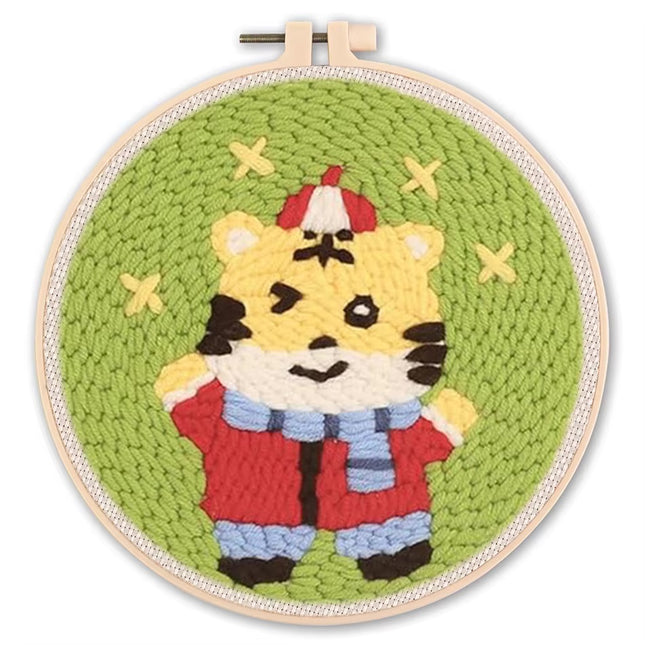 CHENISTORY Punch Needle Kits Adults Beginner DIY Cute and Unique Cartoon Animal Hoop Embroidery Set for Beginners Perfect Gifts