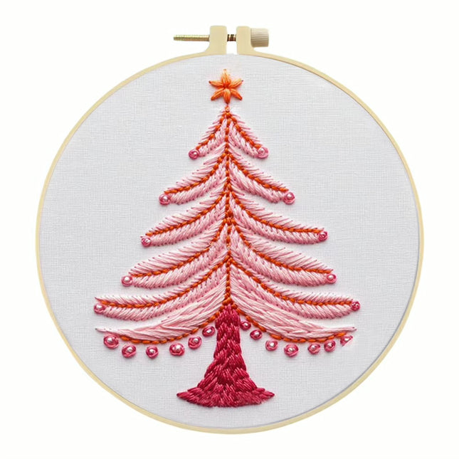 Halloween Stamped Cross Stitch Embroidery Kits with Hoop Cloth Color Thread