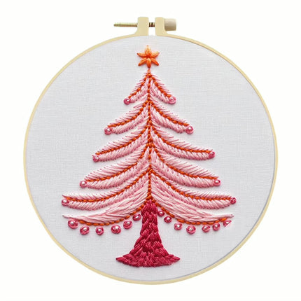 Halloween Stamped Cross Stitch Embroidery Kits with Hoop Cloth Color Thread