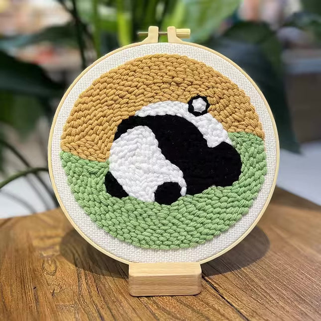 GATYZTORY punch needle embroidery kit for beginners panda Picture For Handiwork Hobby diy kit adult crafts embroidery hoop Gift