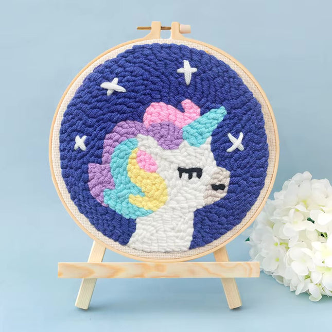 GATYZTORY embroidery punch needle starter kit animal Art and crafts with needles Embroidery frame Cross stitch kits Sewing Gifts