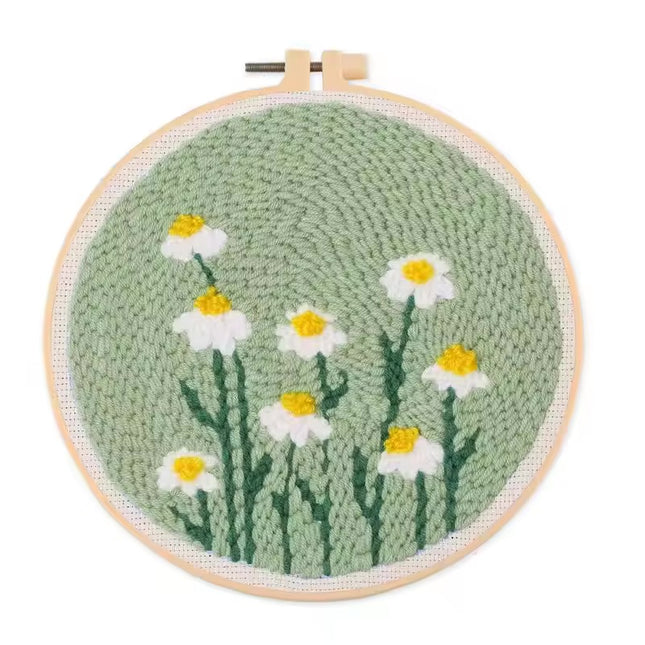 Punch Needle Embroidery Flower Butterfly Bird Punch Needle Kit with Stamped Cloth  Instructions Yarn Needle Kit for DIY Work
