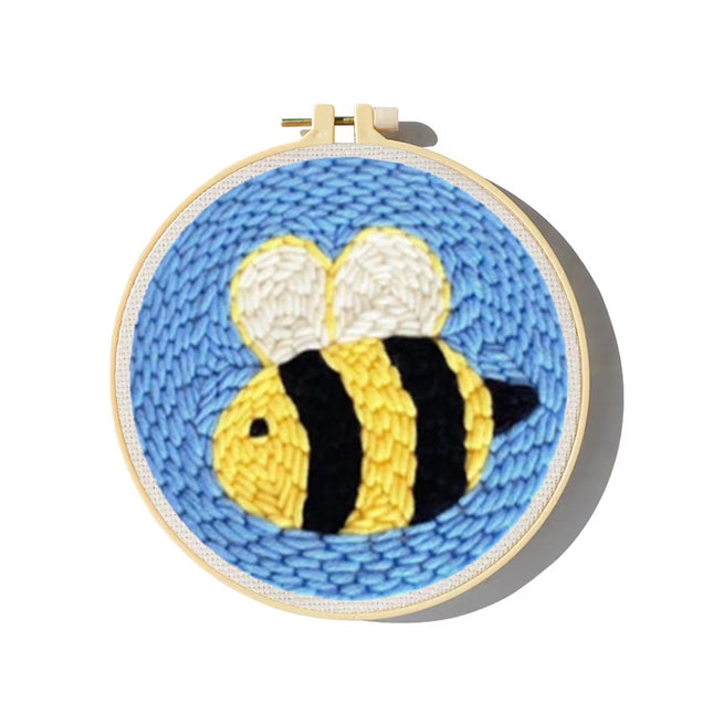 Cute Cartoon Animal Punch Needle Embroidery Kit for Beginners Soft Yarn Needlework Embroidery Set Home Decor
