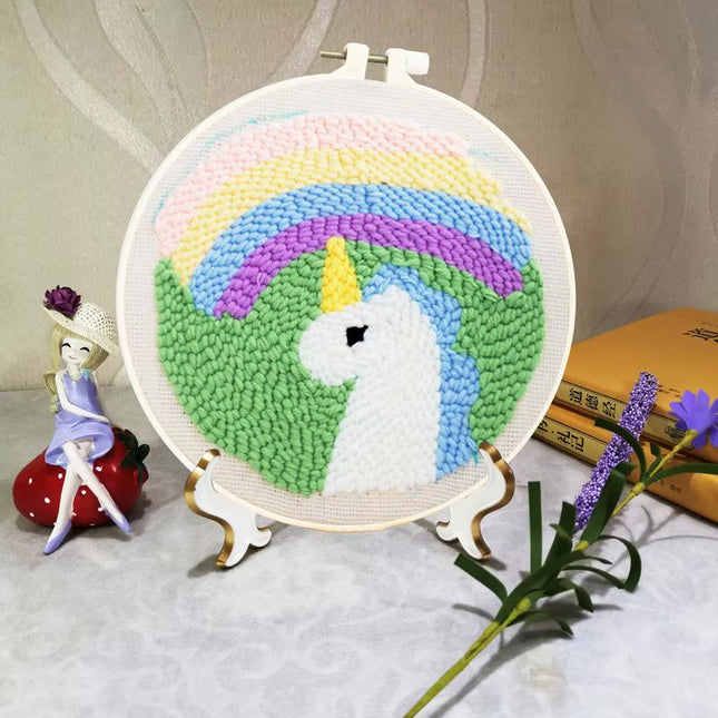 Magic Embroidery Needle Kit Animal Punch Needle Starter Set for Beginner Cartoon Rug Hooking Beginner Kit DIY Craft Rug x