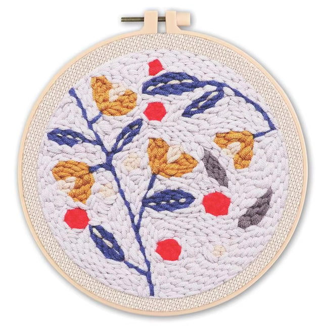 GATYZTORY Flowers Punch Needle Embroidery Starter Kits Embroidery Hoop Yarns For Adults Beginners Diy Gift Easy Handicraft