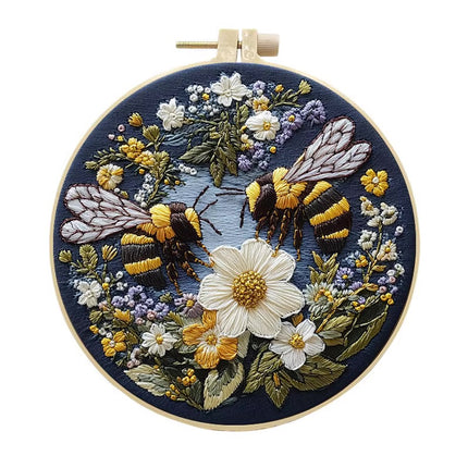 Bee Embroidery Kit for Adult Cross Stitch Kits for Hand with Animal Patterns and Instructions DIY with Threads and Needles