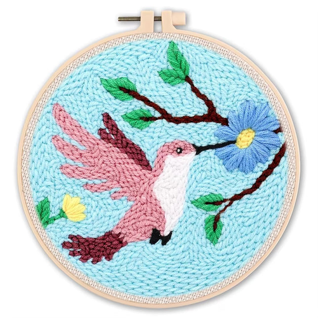 Diy Punch Needle Embroidery Starter Kits Animal Pattern Sewing Kit Funny Easy Yarn Painting Arts DIY Needlework Set For Beginner
