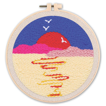 GATYZTORY punch needle embroidery kit for beginners Cross stitch set Easy adult crafts Sewing accessories Hoops Yarn Diy Gift