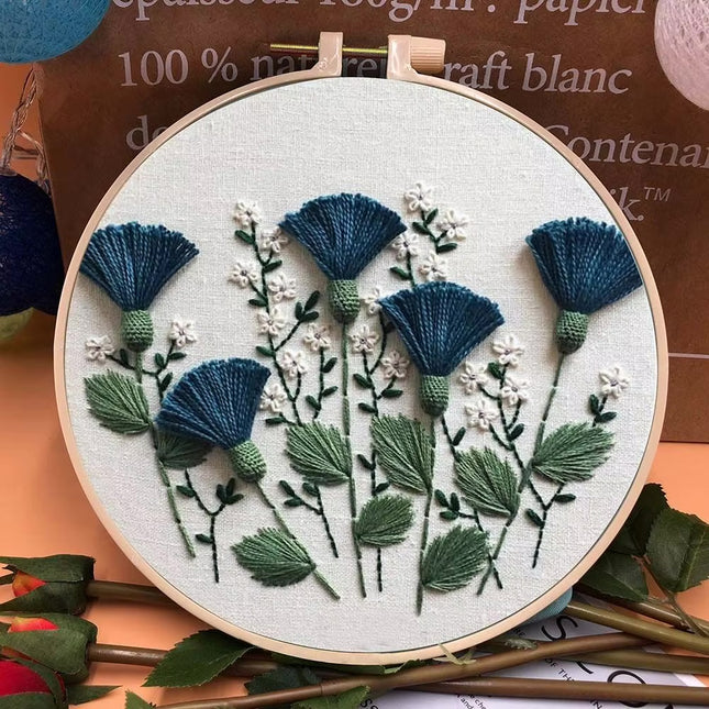 European Style Needle Punch Embroidery Kits Embroidery Hoop Stitch Practice Needle Thread DIY Crafts Ornament Sewing Accessories