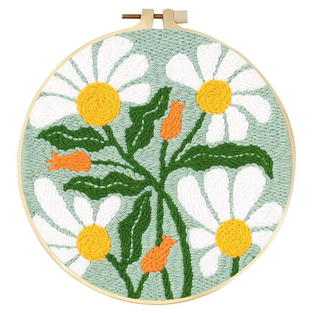 Punch Needle Embroidery Starter Kits for Kids and Adults Beginners Include Instructions Punch Needle Fabric with Floral Pattern
