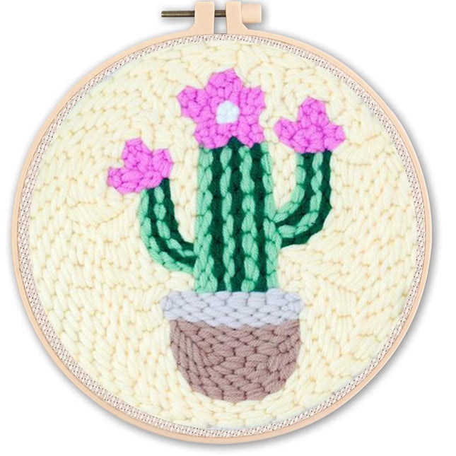 DIY Punch Needle Embroidery Kit For Beginner Craft Punch Needle Set Rug for Starter Kits Floral Pattern Tools For Knitting
