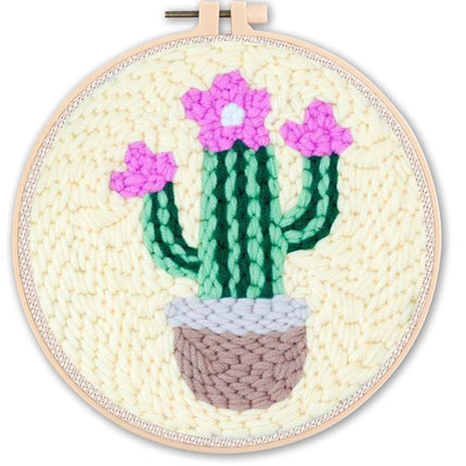 DIY Punch Needle Embroidery Kit For Beginner Craft Punch Needle Set Rug for Starter Kits Floral Pattern Tools For Knitting
