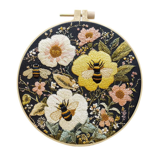 Bee Embroidery Kit for Adult Cross Stitch Kits for Hand with Animal Patterns and Instructions DIY with Threads and Needles