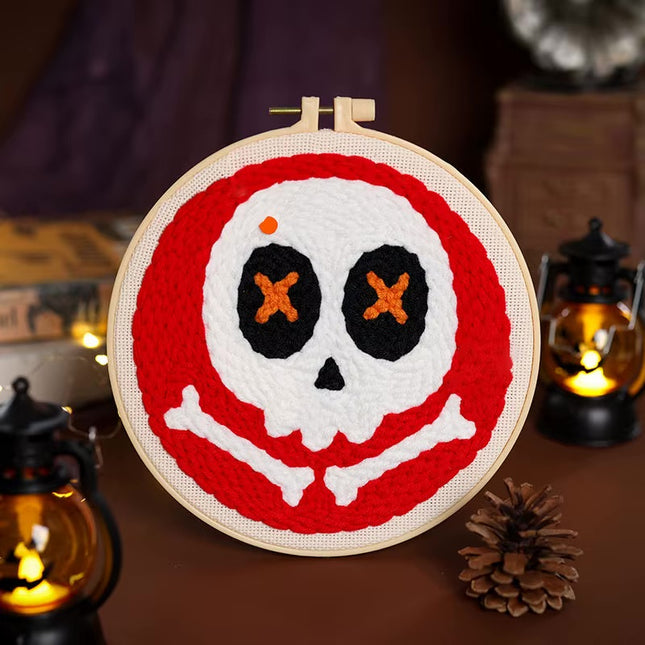 Embroidery Punch Needle Kit with Halloween Pattern DIY Cross Stitch Kits Magic Needle Embroidery Set For Needlework Hom Decor
