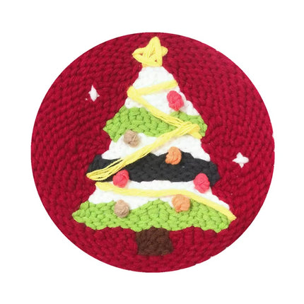 Xmas Punch Needle Embroidery Kit with Yarn for Beginners DIY Needlework Wool Work for Christmas Gift Home Decor