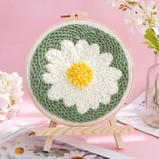 1 Set Multicolor DIY Punch Needle Embroidery Kit Easy-to-Use Floral Pattern Tool Set for Beginners Perfect Gift for Creative