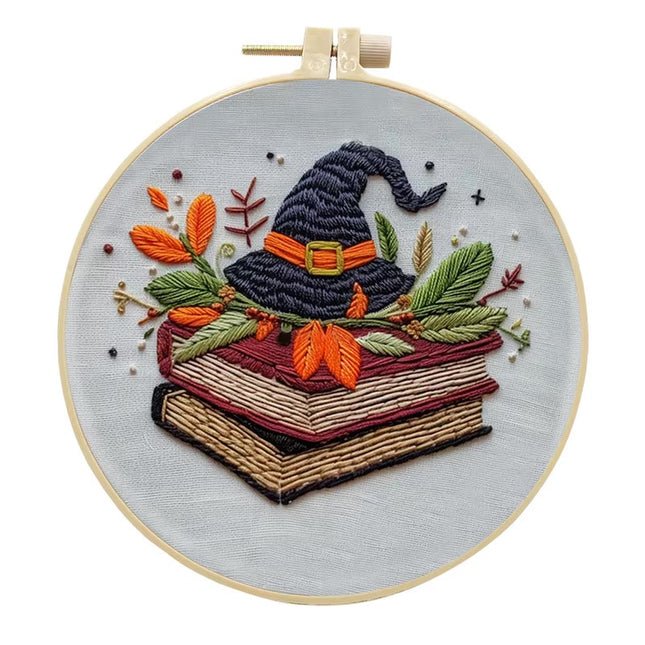 Christmas Gnome Halloween Embroidery Kit for DIY Cross Stitch Embroidery kit with Needle, Thread, Stamped Cloth