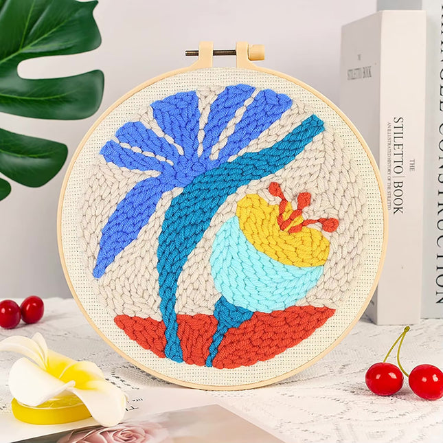Landscape Pattern Punch Needle Embroidery Kit for Beginners Kids DIY Needlework Wool Work Decorative Paintings Home Decor