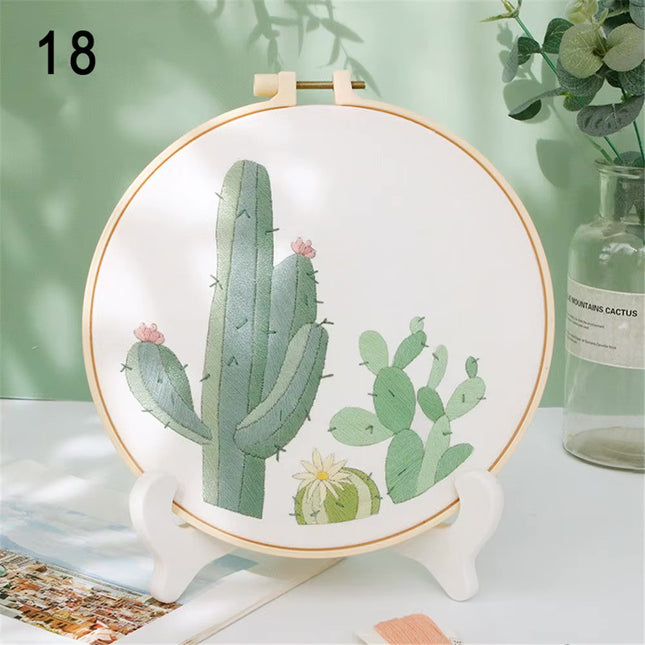 Embroidery Kit for Beginners and Embroidery Enthusiasts - Includes Floral Landscape with Thread Needles Summer Craft DIY Tool