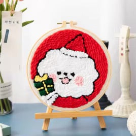 20x20cm Punch Needle Embroidery Starter Kits Rug Hooking Kit for Adults Beginners Handcraft Punch Needle Kits with Embroidery
