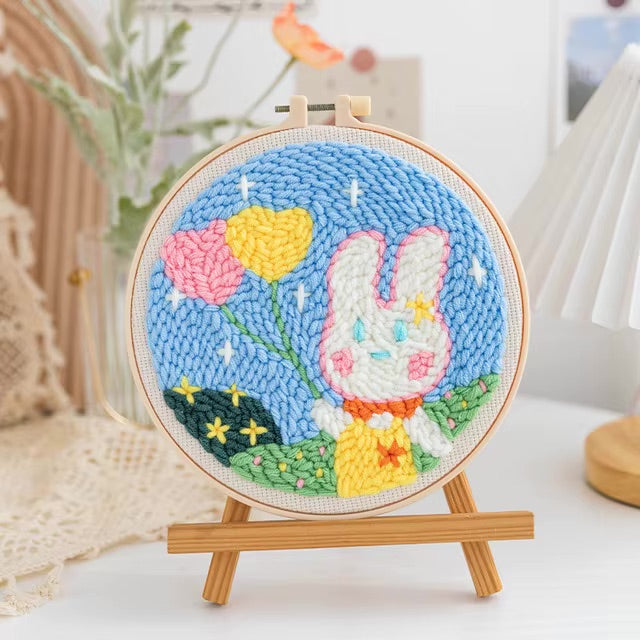 GATYZTORY punch needle embroidery kits Fresh scenery embroidered kit Cross stitch kits Embroidery frame Art and crafts with need