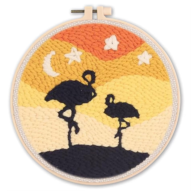 Diy Punch Needle Embroidery Starter Kits Animal Pattern Sewing Kit Funny Easy Yarn Painting Arts DIY Needlework Set For Beginner