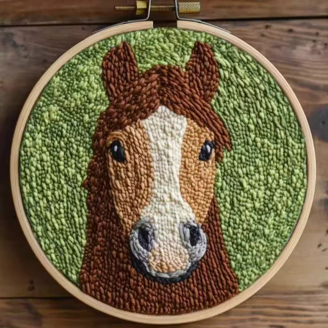 Cute Animal Cow Turtle Punch Needle Kit with EN Instructions,Yarn,Pen, Threader,Stamped Cloth for Christmas Gift