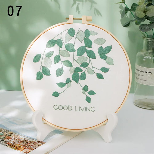 Embroidery Kit for Beginners and Embroidery Enthusiasts - Includes Floral Landscape with Thread Needles Summer Craft DIY Tool