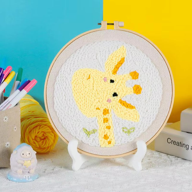 GATYZTORY punch needle embroidery set Cute animals Diy Crafts Sewing kit Embroidered patches Yarn Stitch embroidery and creativ