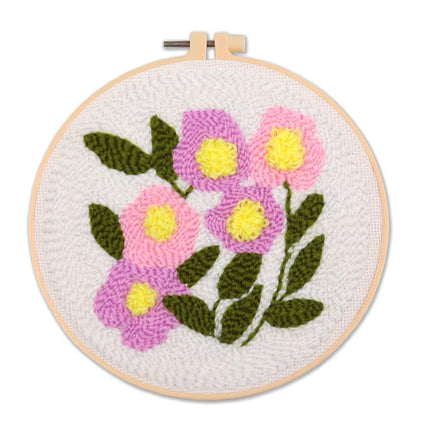 Punch Needle Embroidery Starter Kits for Kids and Adults Beginners Include Instructions Punch Needle Fabric with Floral Pattern