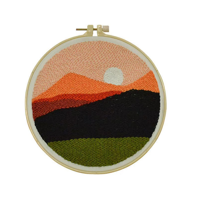 Cute Art Punch Needle Kit DIY Needlework Cartoon World Famous Painting Needlecraft for Beginner Cross Stitch Artcraft(Full Set)