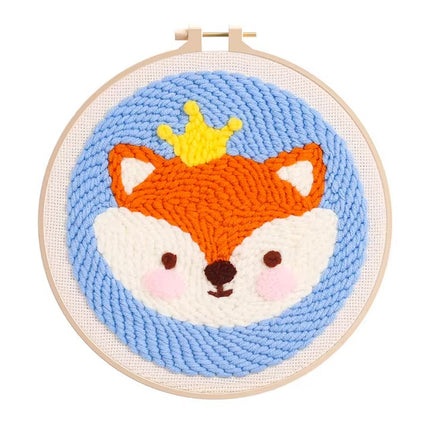 CHENISTORY Punch Needle Embroidery Kit Cartoon Cute Animals Package Diy Crafts Sewing Embroidery Poke Handmade DIY Craft