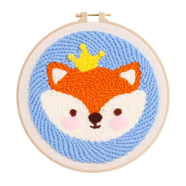 CHENISTORY Punch Needle Embroidery Kit Cartoon Cute Animals Package Diy Crafts Sewing Embroidery Poke Handmade DIY Craft