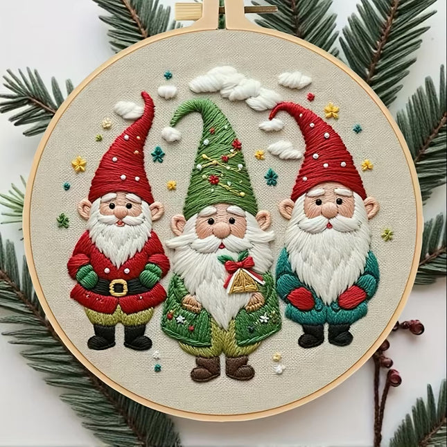 1 high-quality new Christmas series pattern DIY embroidery set material package. The set includes needles, threads, embroidery s