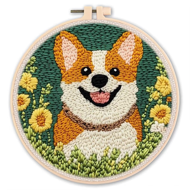 Diy Punch Needle Embroidery Starter Kits Animal Pattern Sewing Kit Funny Easy Yarn Painting Arts DIY Needlework Set For Beginner