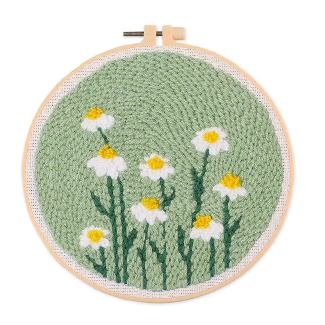Punch Needle Embroidery Starter Kits for Kids and Adults Beginners Include Instructions Punch Needle Fabric with Floral Pattern