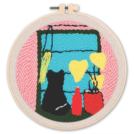 GATYZTORY Punch Needle Embroidery Starter Kit Punch Needle Kits Cartoon Animal Pattern Embroidery Pen For Adults Kids Beginner
