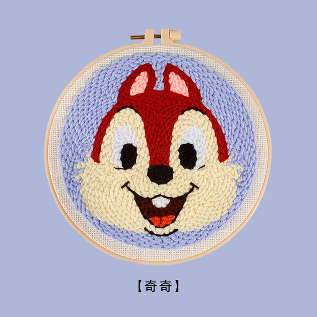 Cartoon Animal Punch Needle Embroidery Kit for Beginners Cute Magic Needle Embroidery Set Soft Yarn Needlework Cross Stitch Set