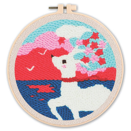 GATYZTORY Punch Needle Embroidery Starter Kit Punch Needle Kits Cartoon Animal Pattern Embroidery Pen For Adults Kids Beginner