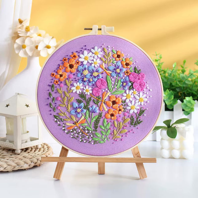 Flower Embroidery Kit with Instructions Needles Thread Cross Stitch Kit for Beginner Floral Kit DIY Craft Home Decor