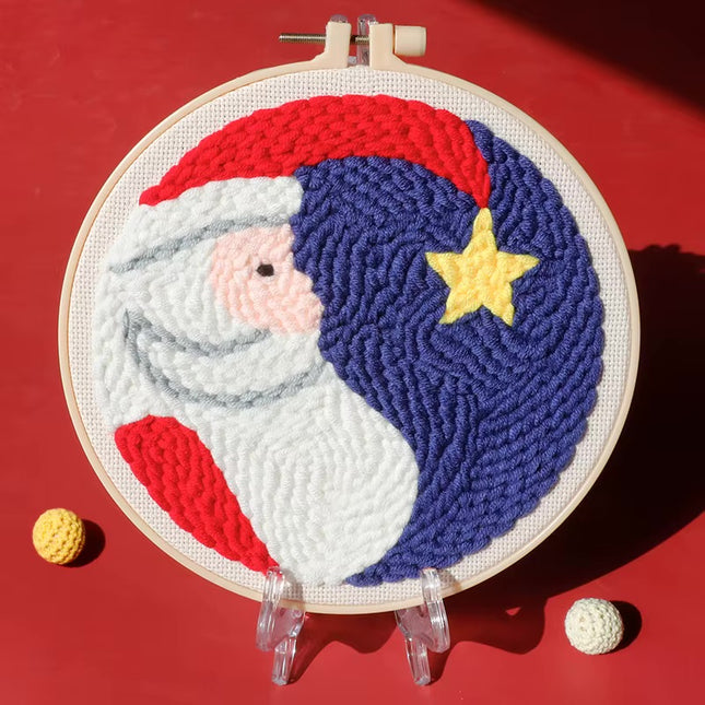 Soft Yarn Christmas Punch Needle Embroidery Kit for Beginners Xmas Tree Christmas Decorations for Home DIY Craft Kits