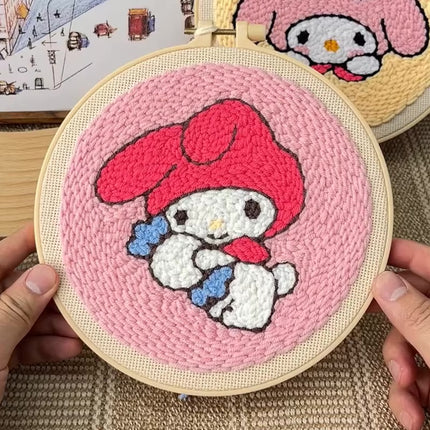 Punch Needle Embroidery Starter Kit Punch Needle Kits Cartoon Pattern Embroidery Pen For Adults Kids Beginner Gift Home Decor