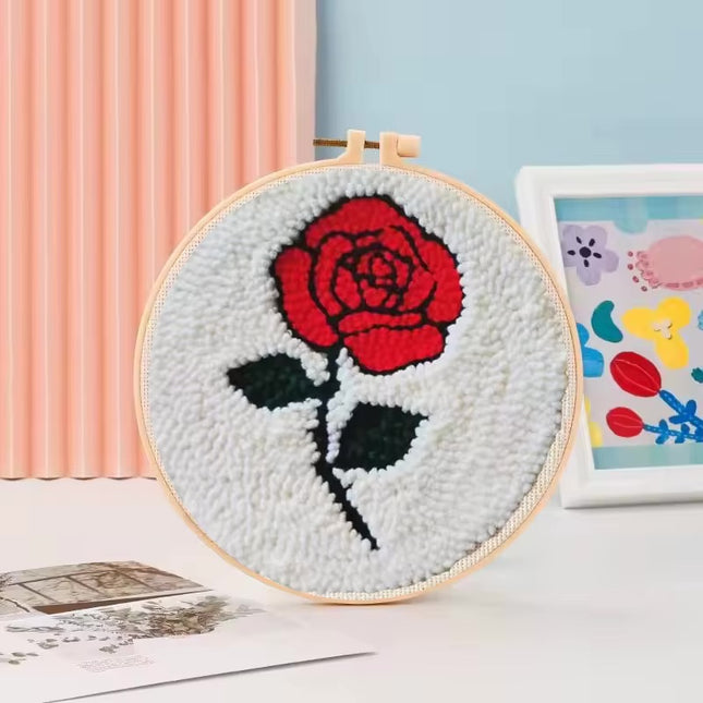 Punch Needle Embroidery Starter Kits Flowers Magic Needle For Embroidery Tool Set Embroidery Fabric Yarn Kit Home Decor