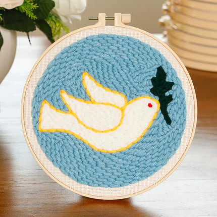 Diy Punch Needle Embroidery Starter Kits Animal Pattern Sewing Kit Funny Easy Yarn Painting Arts DIY Needlework Set For Beginner