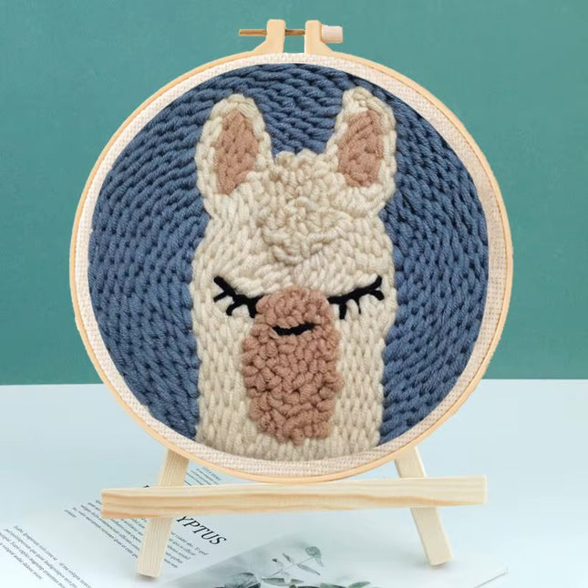 CHENISTORY Beginner's Punch Needle Kit Cute Cartoon Animal and Dinosaur Embroidery Punch Needle Starter Craft Set Home Decor