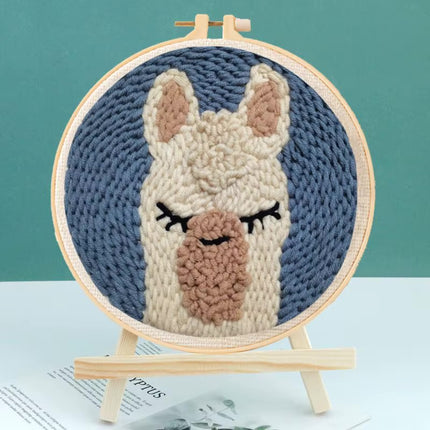 CHENISTORY Beginner's Punch Needle Kit Cute Cartoon Animal and Dinosaur Embroidery Punch Needle Starter Craft Set Home Decor