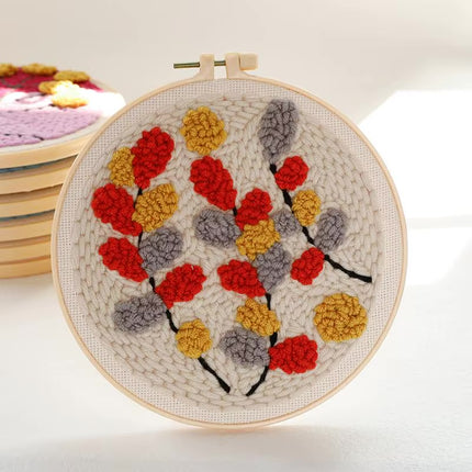 punch needle embroidery Flower Package Diy Embroidery Magic Pock Start Set Handmade Art Punch Needle Kit Sewing Home Decor